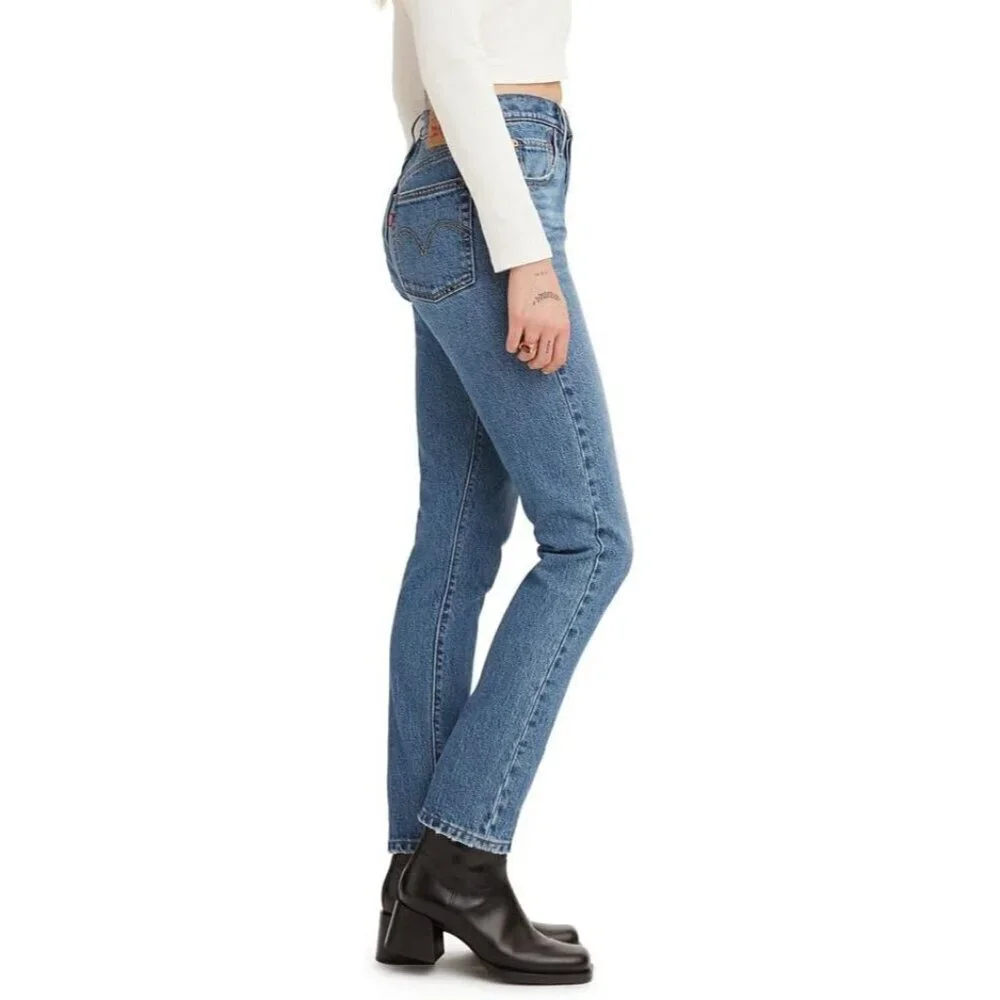 Women's Skinny Jeans Cotton Elastane High Rise Slim Fit Button Fly Size 29